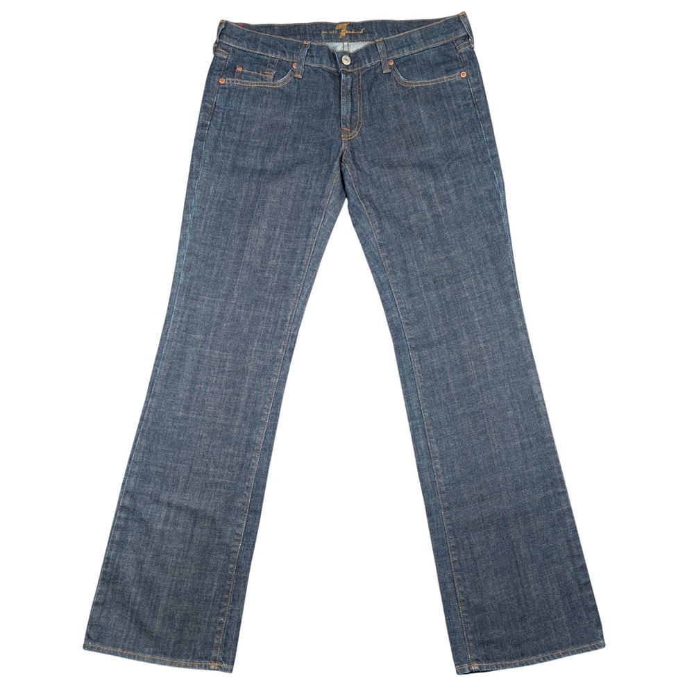 7 For All‎ Mankind Bootcut Jeans Womens 32x34 Dark Wash Signature Squiggle USA